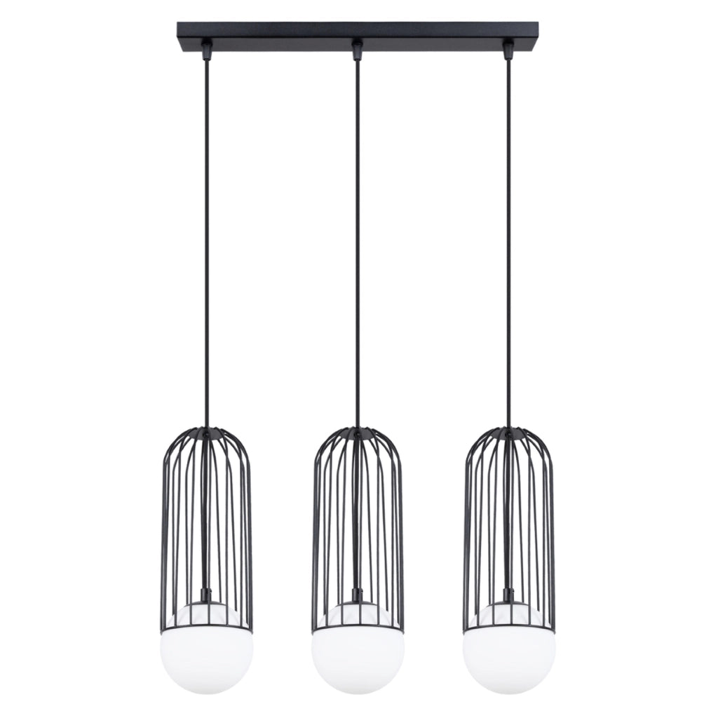 Lampada LED moderna BRINA in acciaio nero blu polvere a 3 luci G9 54x12x115cm