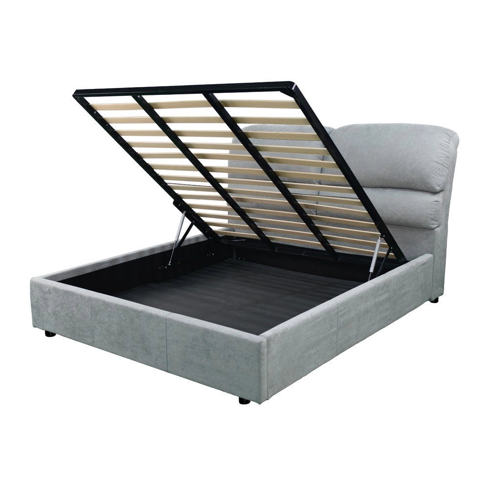 Letto matrimoniale Sofaback contenitore in tessuto Enjoy 20 light grey