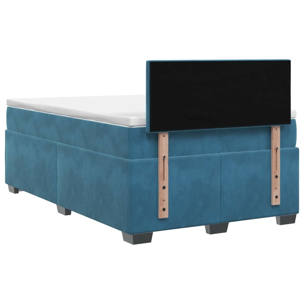 Letto con Box Spring, Materasso e LED Blu 120 x 200 cm Velluto 3452160