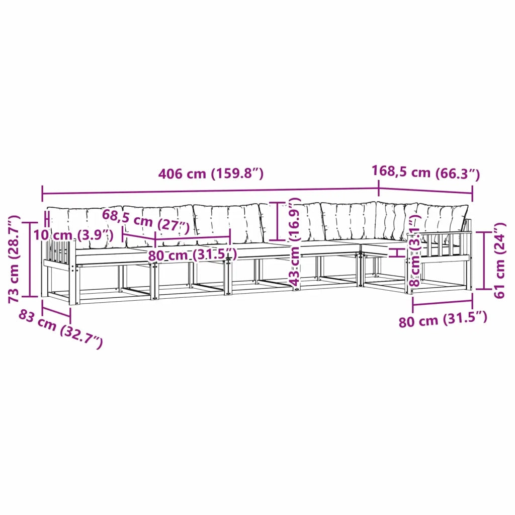 Set di divani da esterno 6 pcs Bianco e Grigio Chiaro 3388729