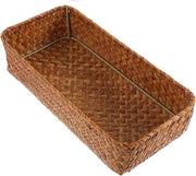 Porta utensili a mano intrecciata in rami di canna - Contenitore di posate per cucina per picnic e piano cottura