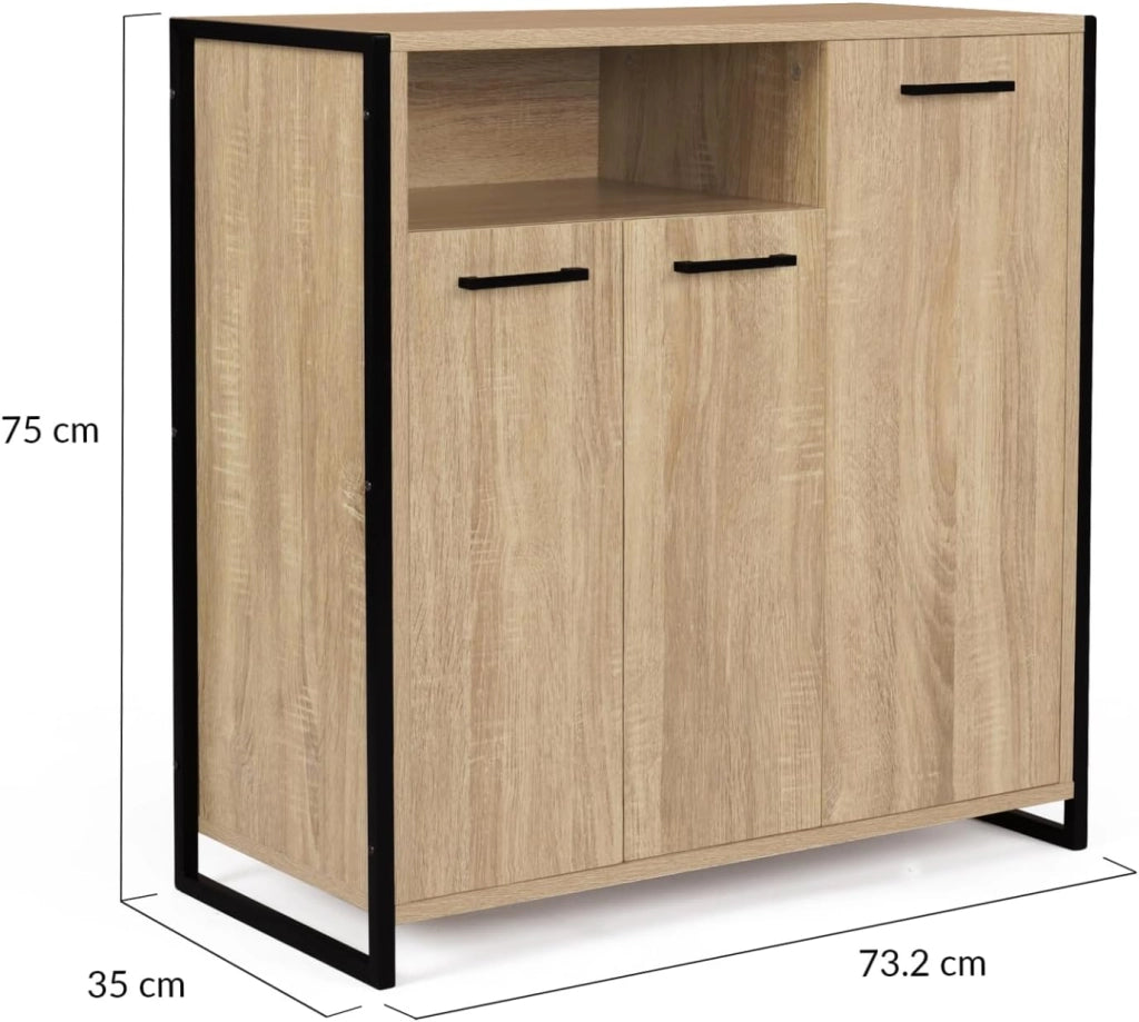 18-pair LUIS Scarpiera a 3 ante con nicchia dal design industriale