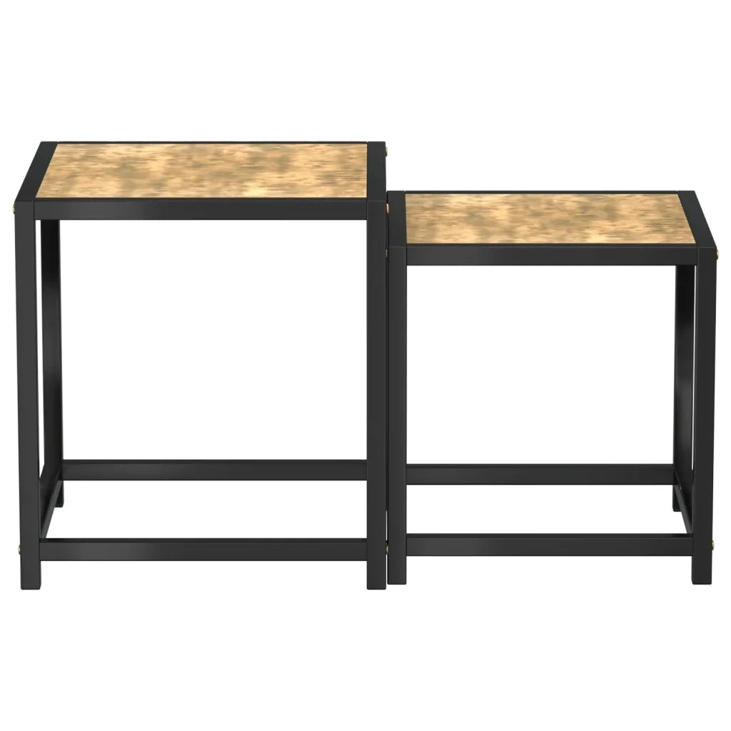 Tavolini 2 pz in MDF Neri e Gialli cod mxl 7141