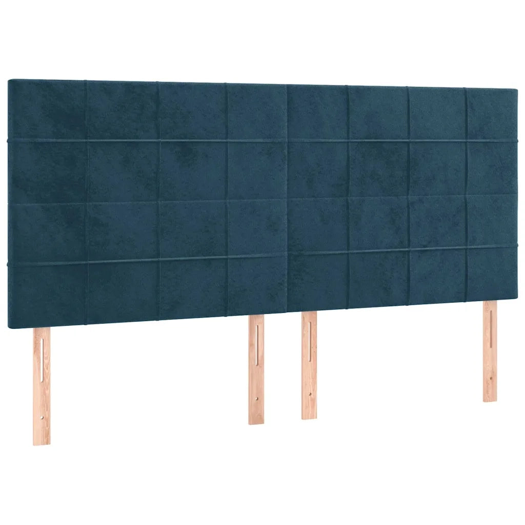 Giroletto a Molle con Materasso Blu Scuro 160x200 cm in Velluto 3129223