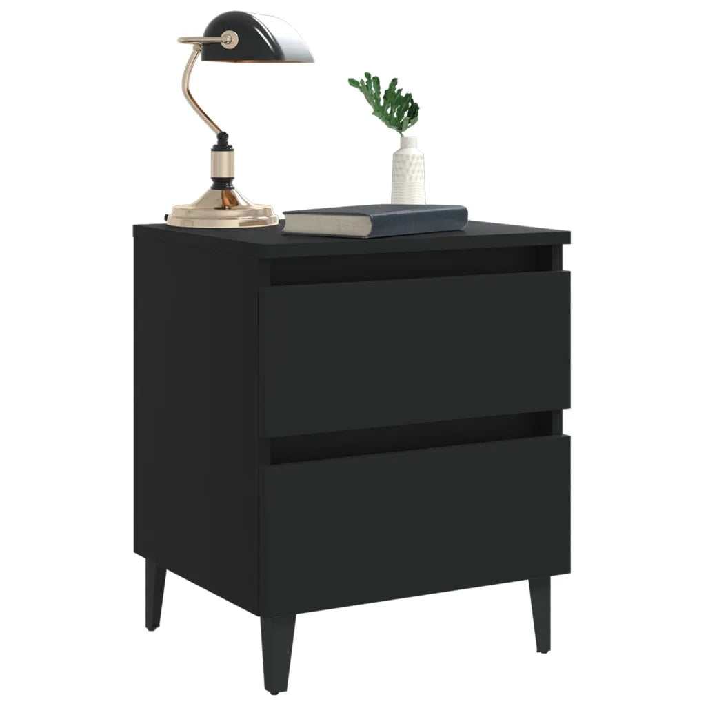 Comodino Nero 40x35x50 cm in Truciolato cod mxl 53500