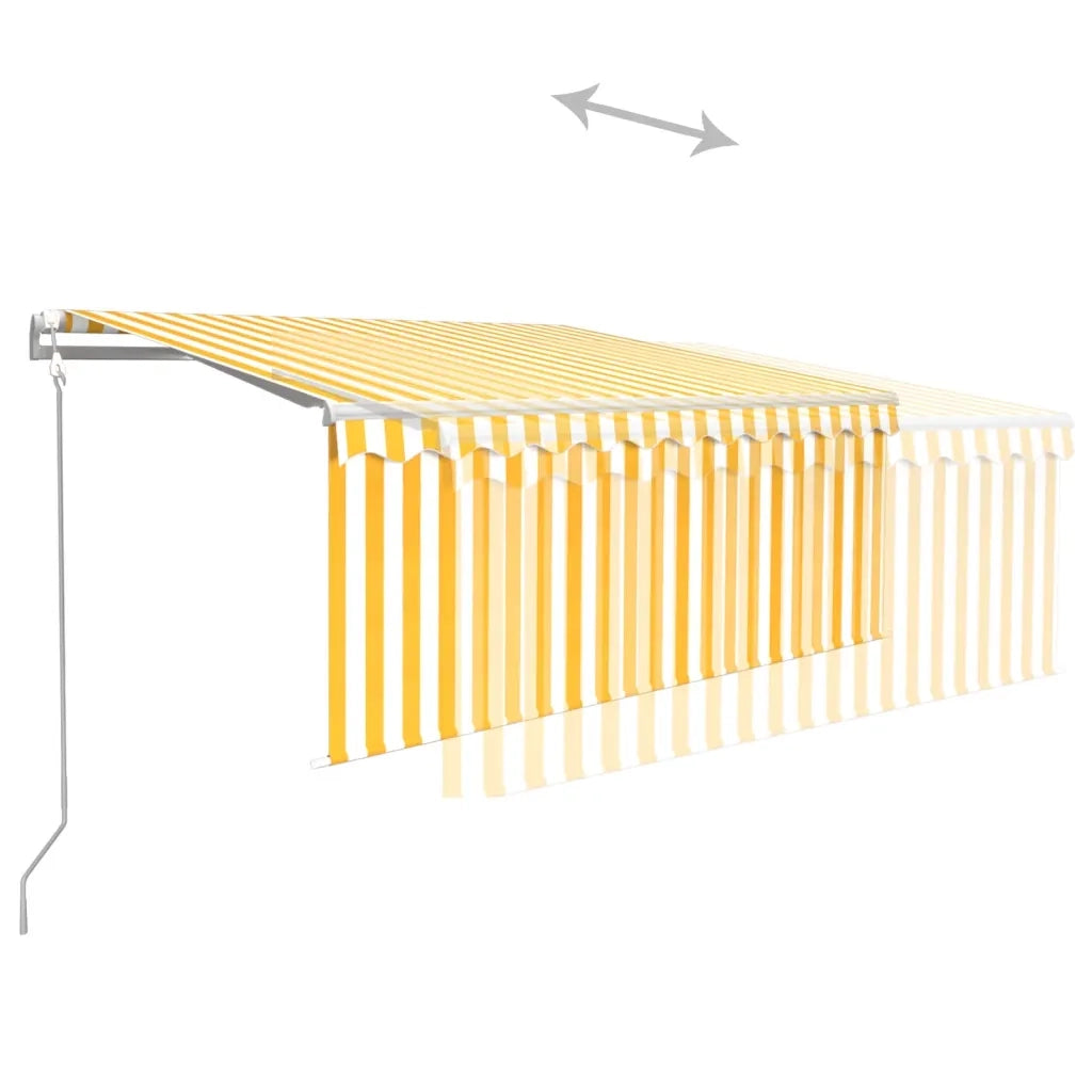 Tenda Sole Retrattile Automatica e Parasole 3x2,5mGialla Bianca 3069268