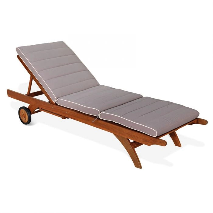 Materassino per lettino prendisole, 200x64 cm - Materassino Per Lettino Prendisole, 200x64 Cm Tortora Con Bordino Ecru