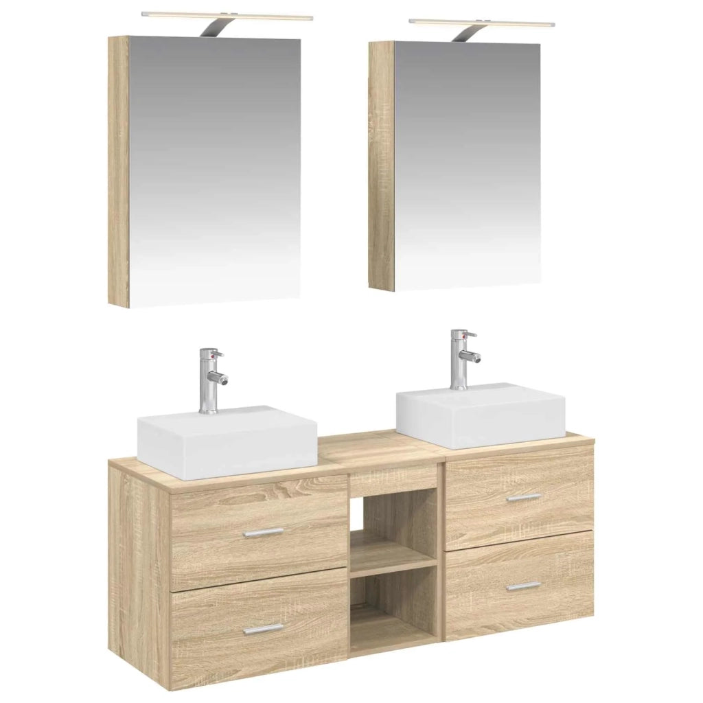 Set di mobili per il bagno 5 pcs Rovere Sonoma 3406793