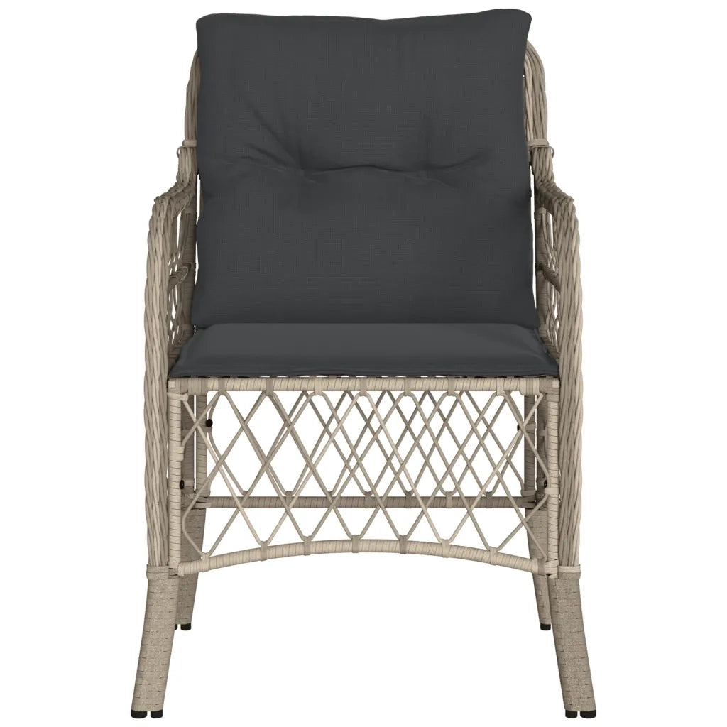 Sedie da Giardino con Cuscini 2 pz | Sedie da Esterno Grigio Chiaro in Polyrattan