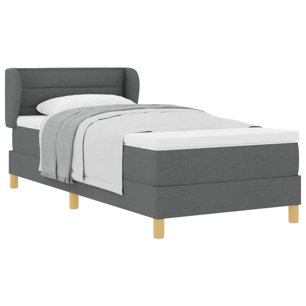 Letto a molle con materasso Grigio scuro 100 x 200 cm Tessuto 3340137