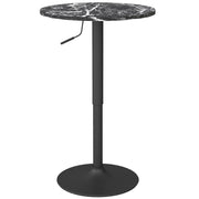 Tavolino bar ¨C zephmum ¨C Nero, Marmo effetto, 60x60x68-93.5 cm