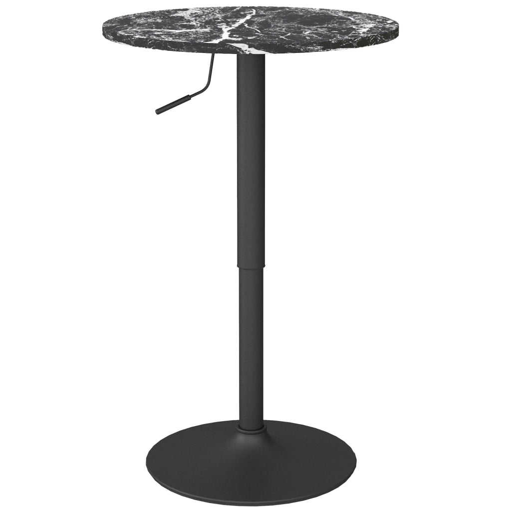 Tavolino bar ¨C zephmum ¨C Nero, Marmo effetto, 60x60x68-93.5 cm