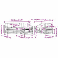 Set di divani da esterno 6 pcs Grigio Naturale e Chiaro 3373036