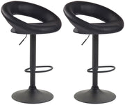 Set di 2 sgabelli da bar Olinda in finta pelle nero,nero