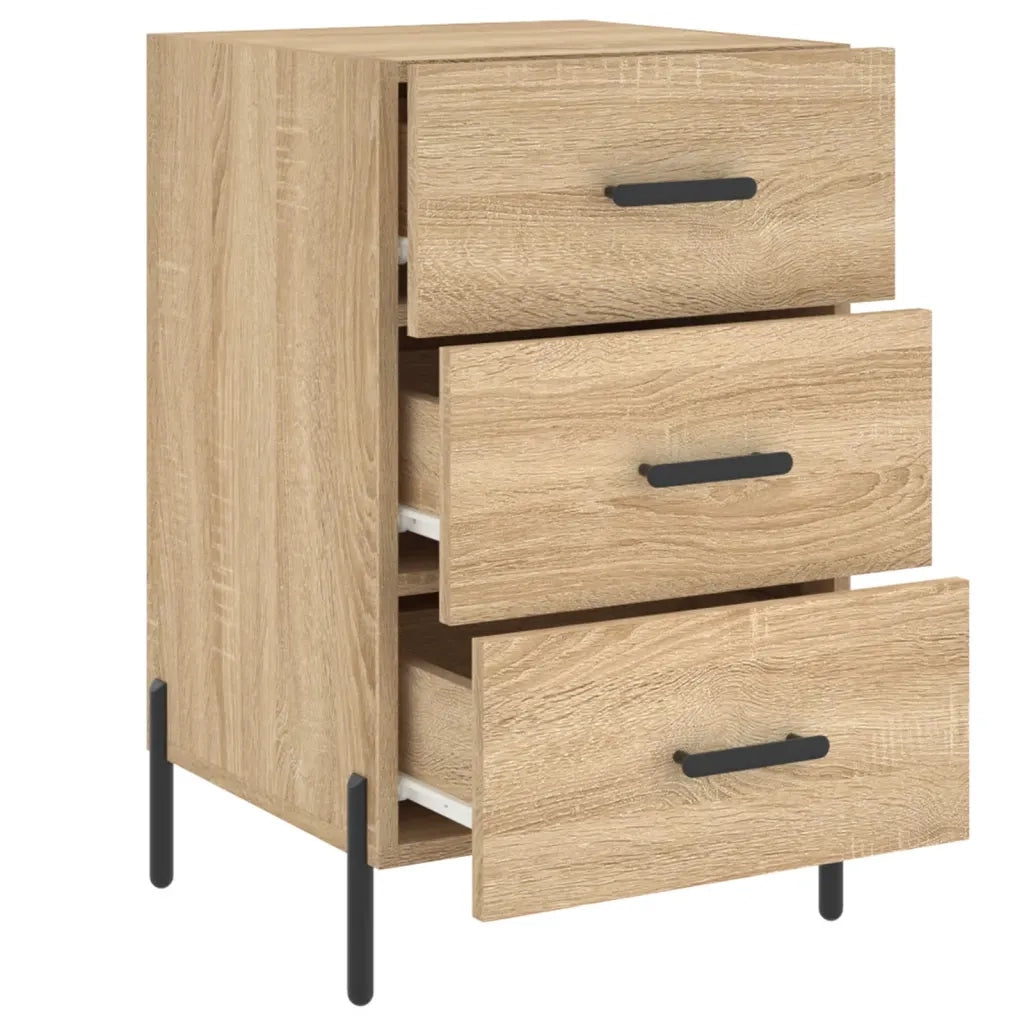 Comodino Rovere Sonoma 40x40x66 cm in Legno Multistrato 827671
