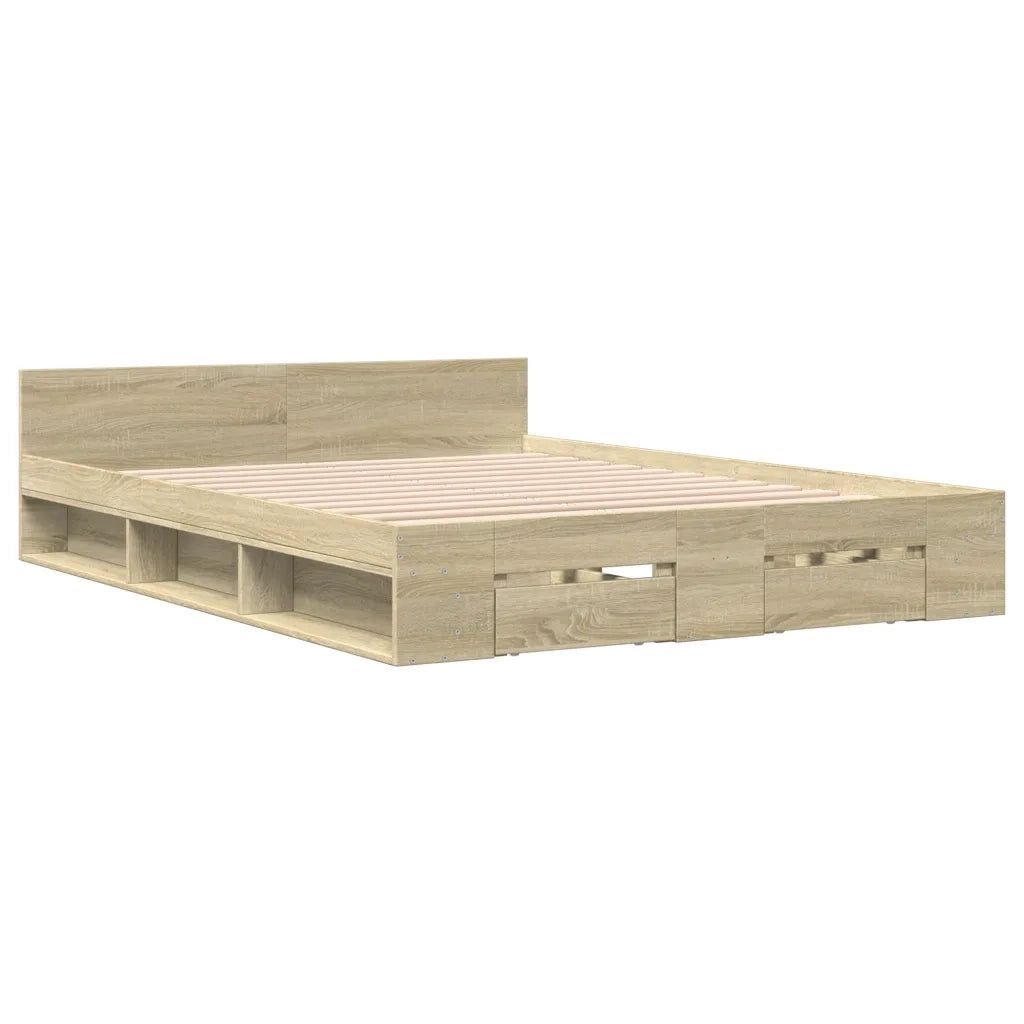 Giroletto Cassetti Rovere Sonoma 140x200 cm Legno Multistrato 3280750
