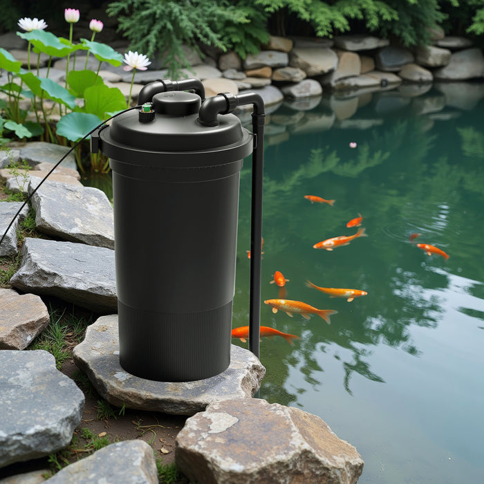 CPF-500 Filtro a pressione con UVC 18 W e chiarificatore per laghetti fino a 30.000l d’acqua