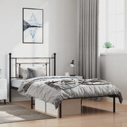 Giroletto con Testiera Metallo Nero 100x200 cm 374334
