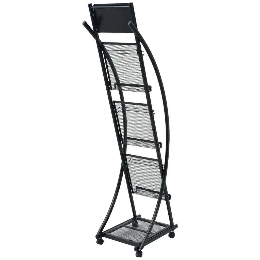 Portariviste 40x32x131 cm Nero A4 CFW3566849