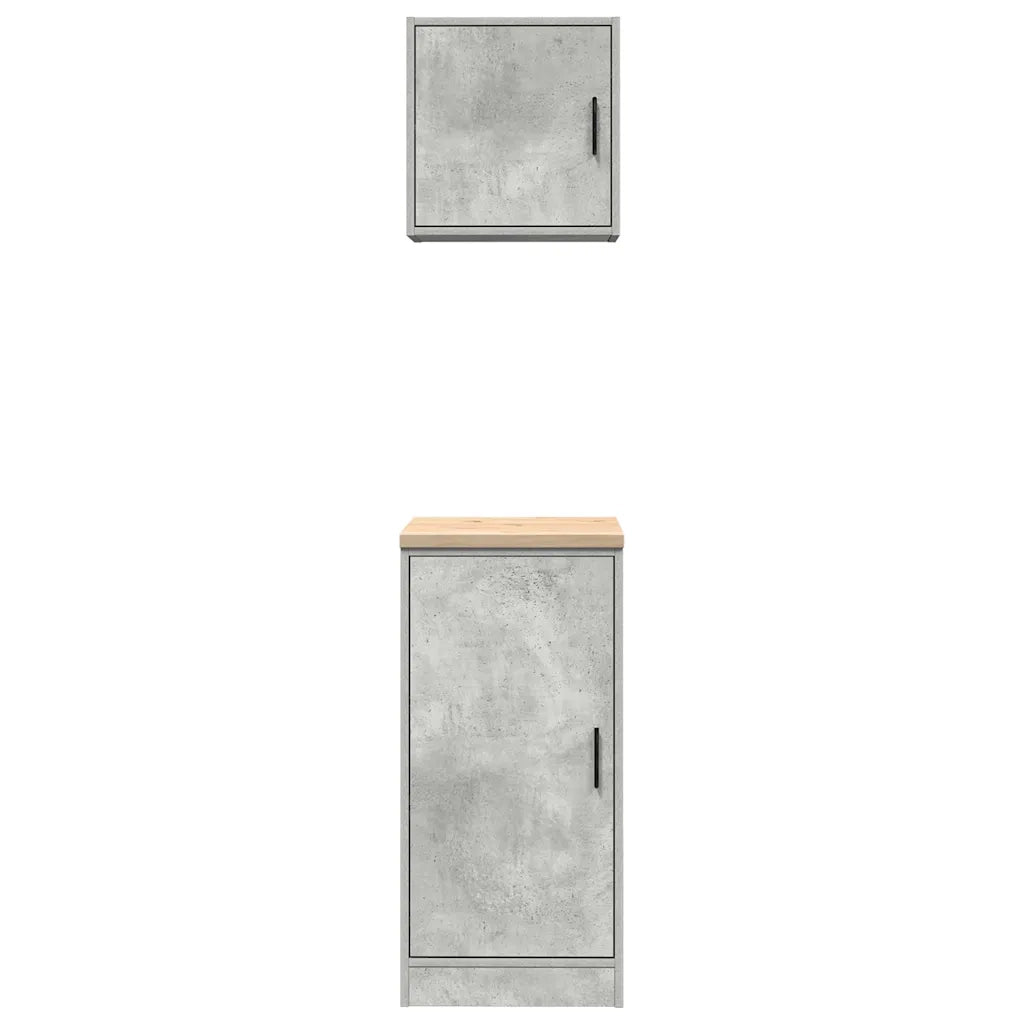 Armadi da Garage 2 pz Grigio Cemento in Legno Multistrato 3328299