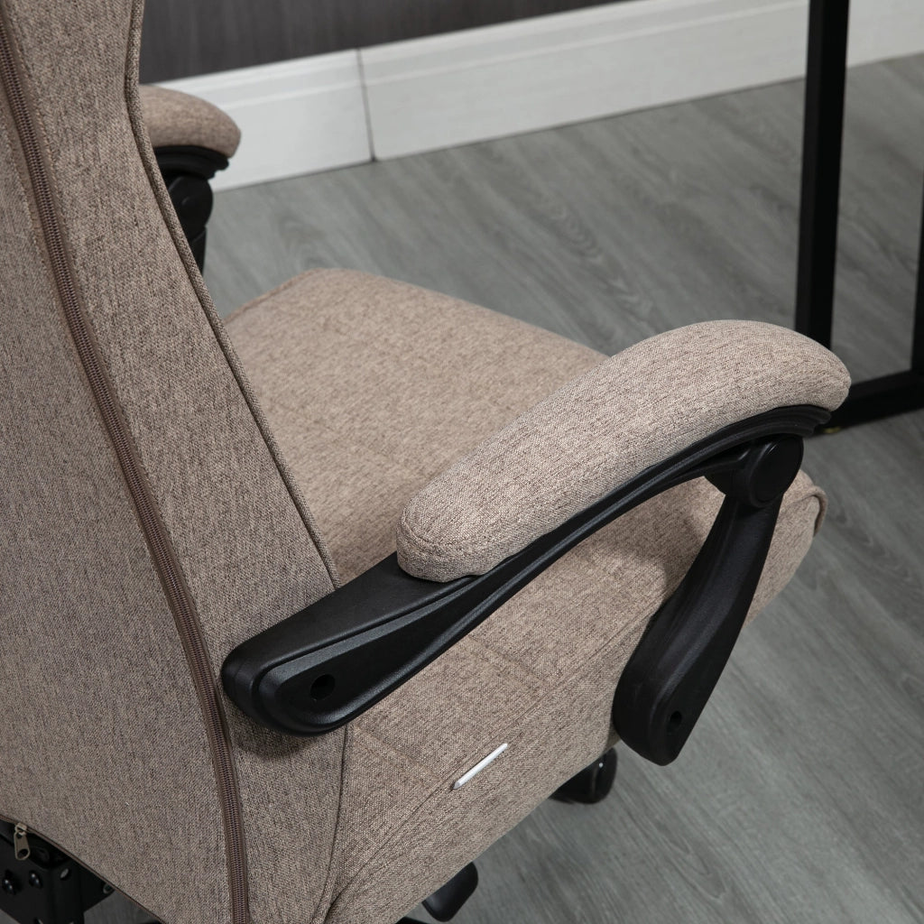 Sedia Poltrona da Ufficio Presidenziale 68x67x106-114 cm con Poggiapiedi Marrone