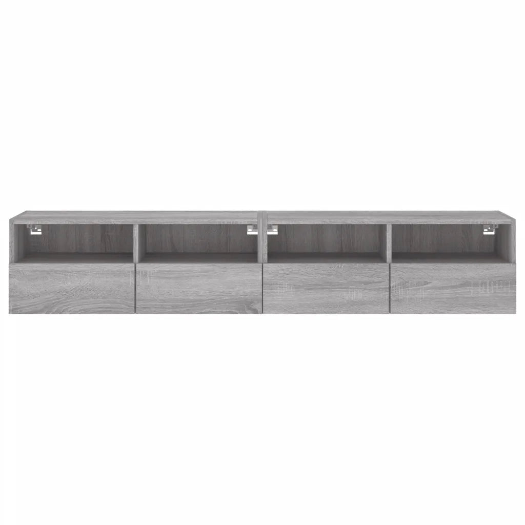 Mobili TV Parete 2pz Grigio Sonoma 80x30x30cm Legno Multistrato 836879