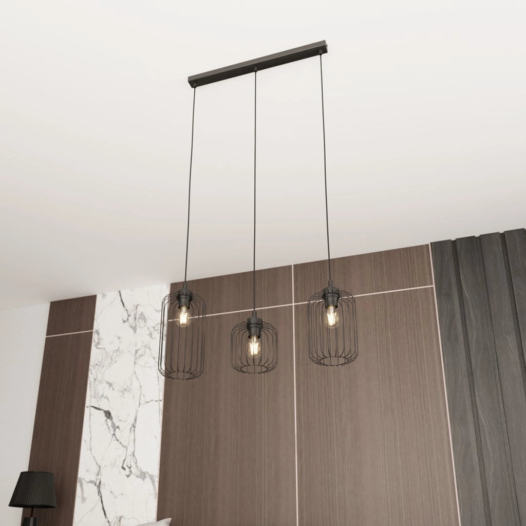 Lampada a sospensione Vander in acciaio nero opaco