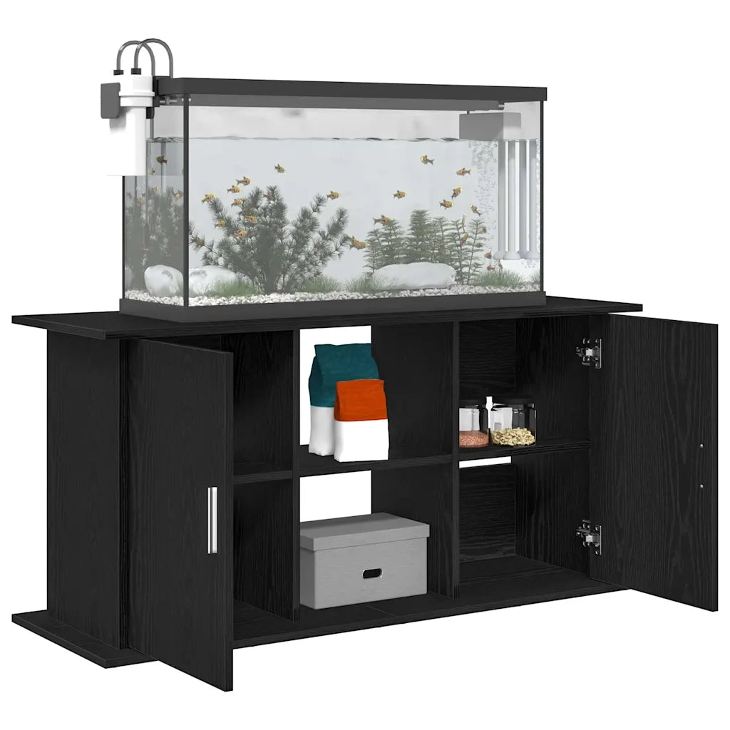Supporto Acquario 121x41x58 cm Legno Multistrato Rovere Nero 862154