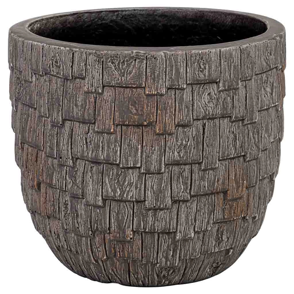 Vaso in fibra di vetro marrone 28x28x25 cm