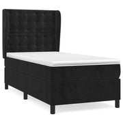 Letto singolo | Letto per adulti | Giroletto a Molle con Materasso Nero 80x200 cm in Velluto