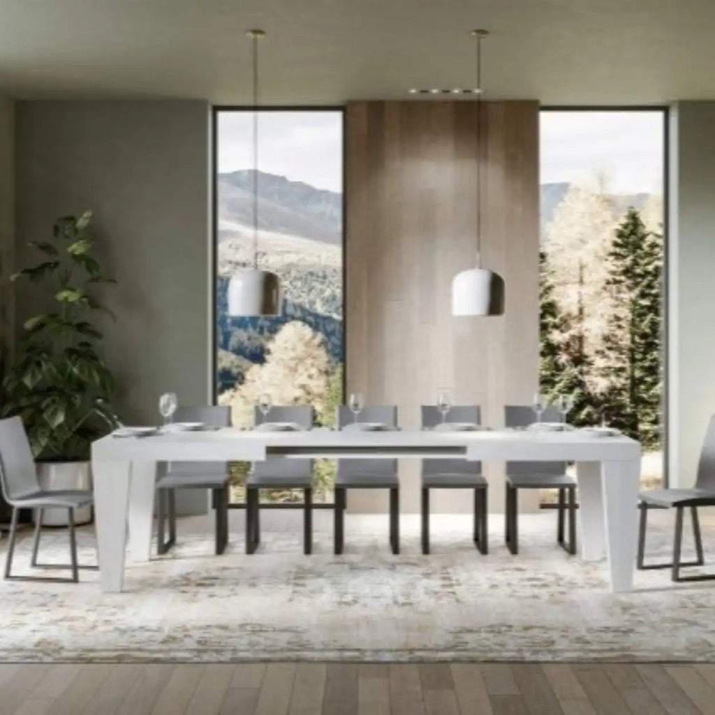 Tavolo allungabile 180/440x90 cm Spimbo colore bianco frassino