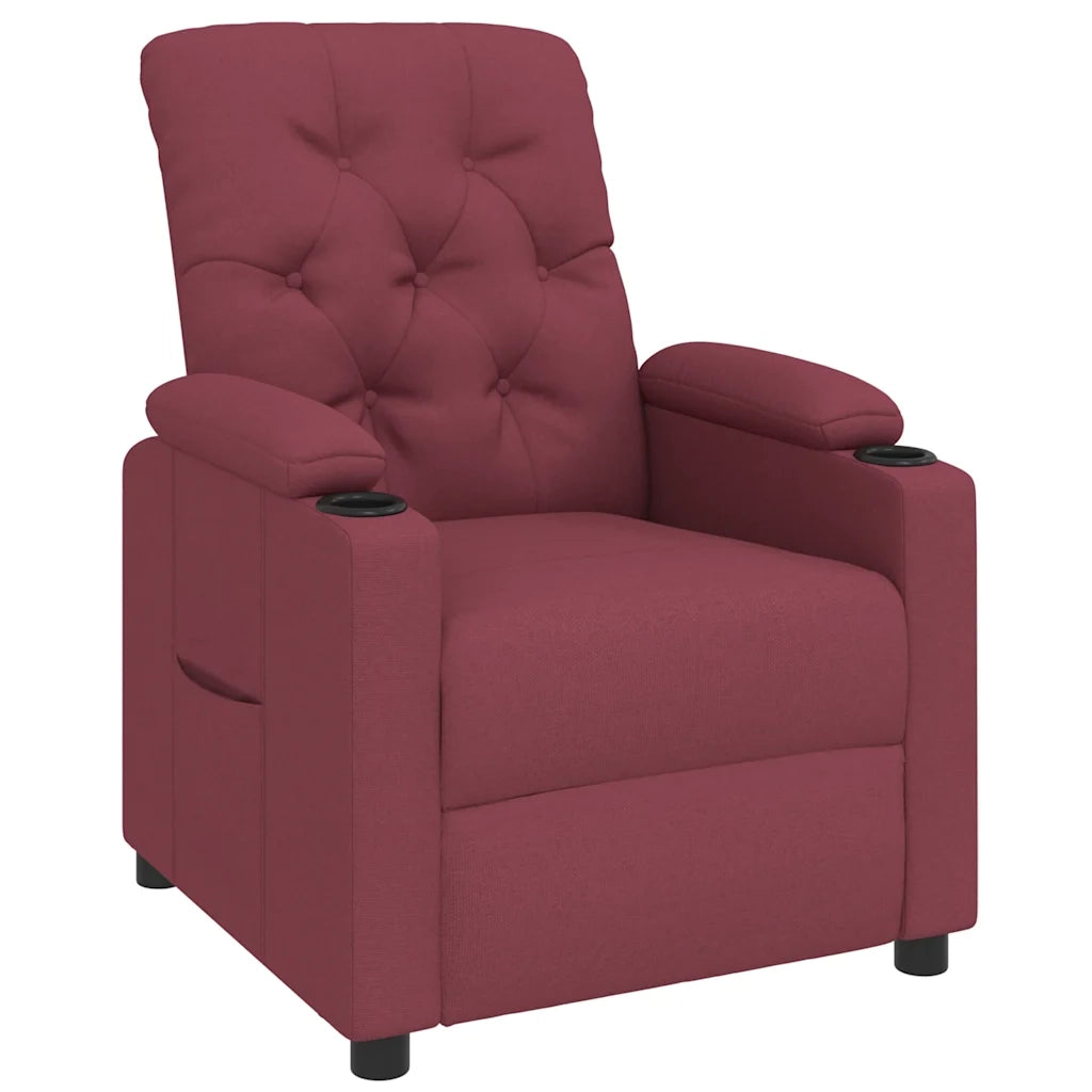 Poltrona | Sedia Relax Reclinabile in Tessuto Rosso Vino