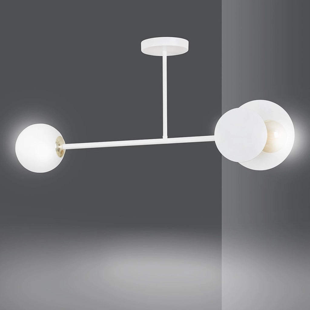 Lampada a sospensione Minerva in acciaio bianco opaco