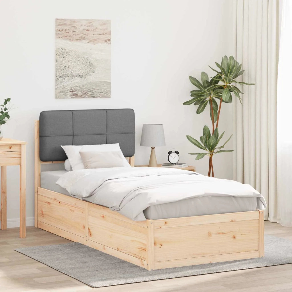 Letto con Testiera Rivestita Grigio chiaro 75 x 190 cm 877739