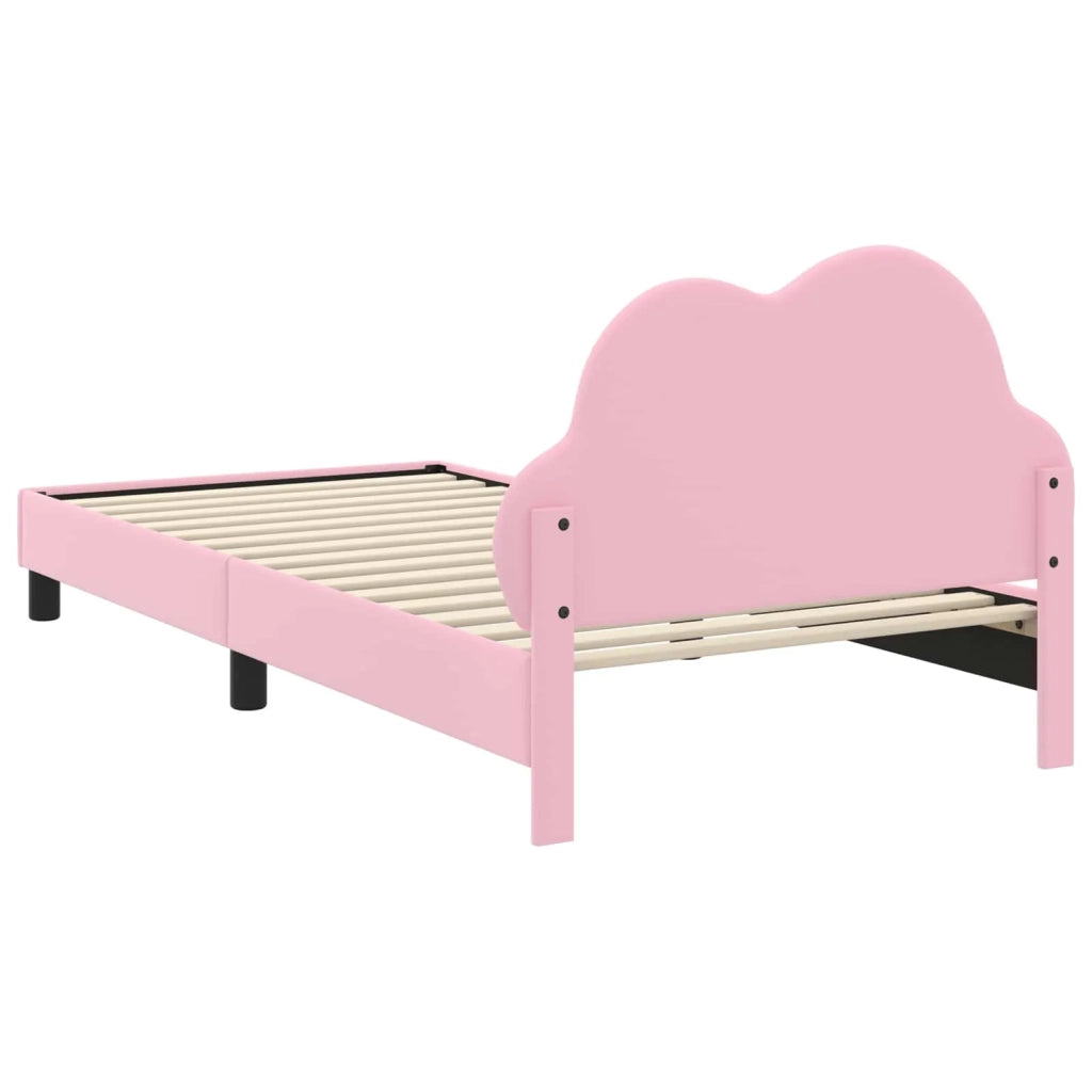 Struttura letto bambini con testata Rosa 90 x 190 cm PU