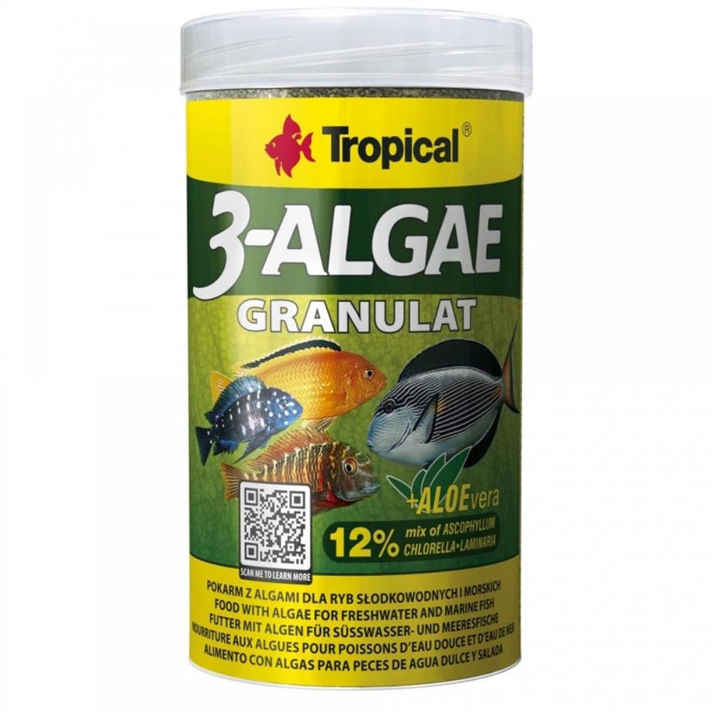 Tropical 3-Algae Granulat - mangime con alghe per pesci di acqua dolce e pesci marini Formato: 1000 ml