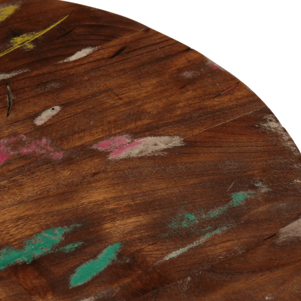 Piano per Tavolo Ø 50x2,5 cm Rotondo Legno Massello di Recupero 370021