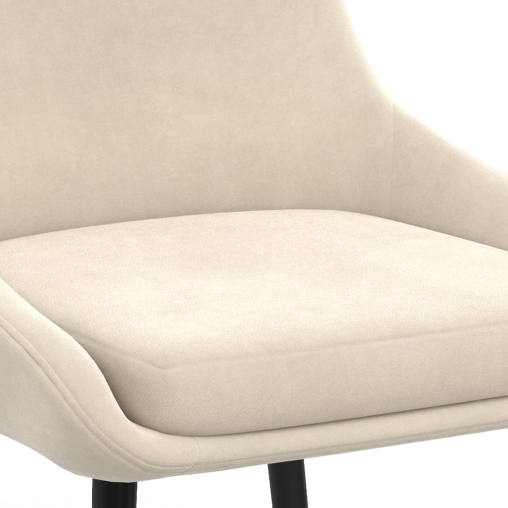 Lote de 4 sillas THALYA de terciopelo beige con medio reposabrazos