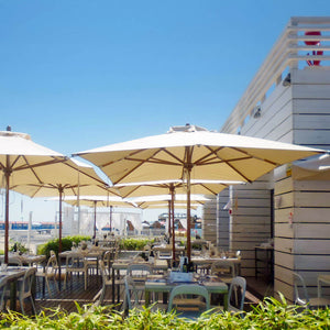 Ombrellone da Giardino 4x4 m Palo Ø60 mm in Legno Telo in Acrilico Danieli Bangkok Ecrù