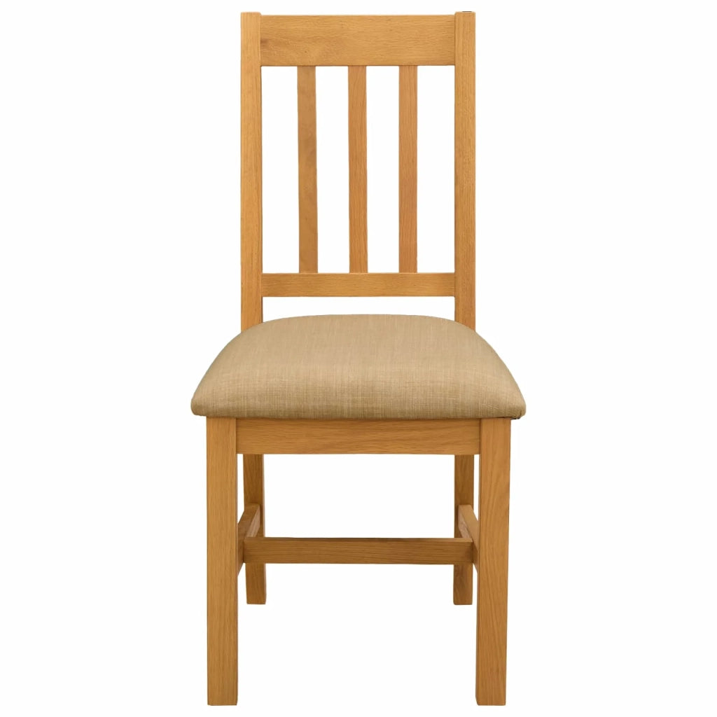 Sedia da pranzo VENLO 2 pcs Legno di Quercia Massello Beige 42039153