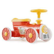 Trenino per bambini 61 x 30 x 38 cm con vano portaoggetti sotto il sedile design giocoso PP arancione 20_0014676