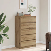 Cassettiera Rovere Artigianale 60x36x103cm in Legno Multistrato