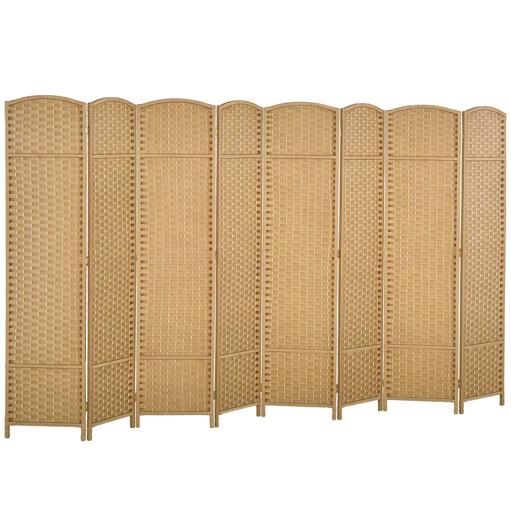 Paravento Divisorio 8 Pannelli ¨C Xylo ¨C Legno Naturale Pieghevole Salvaspazio