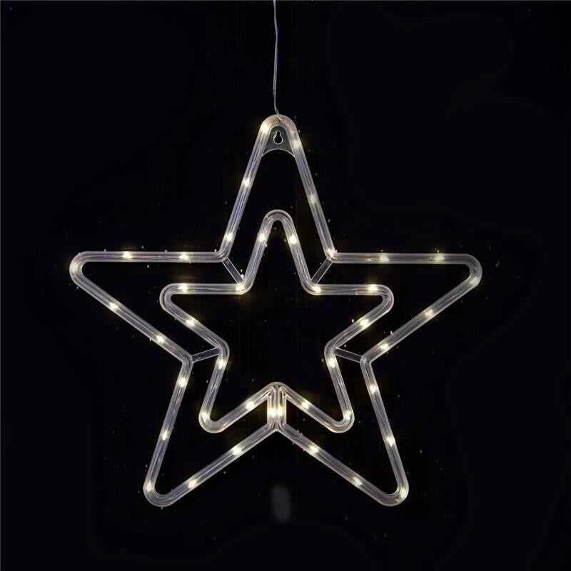 HIGH-TECH STELLA NATALIZIA 42 LED CM.36 X 34 A BATTERIA LUCI CALDE