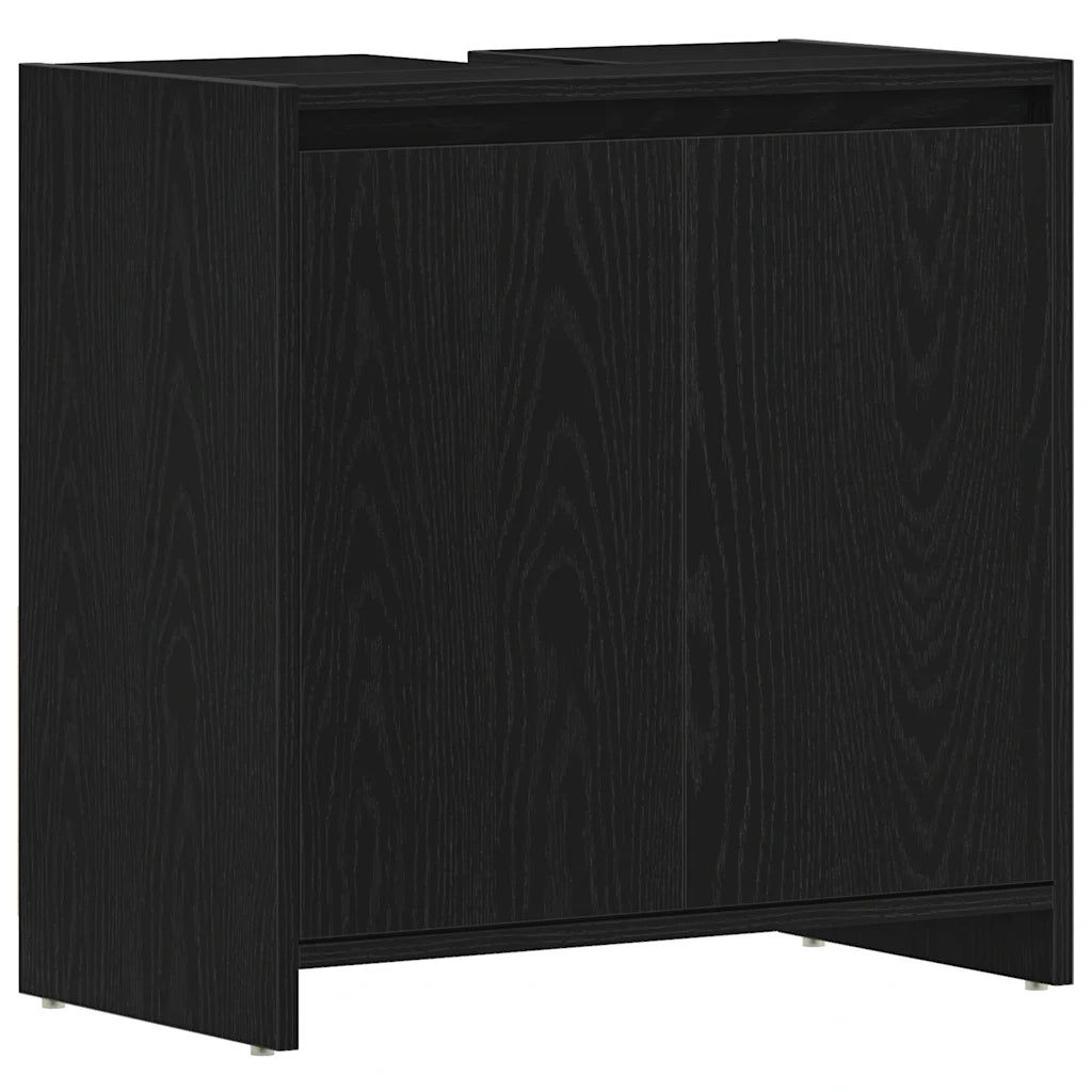 Armadietto Bagno | Armadio da bagno Rovere Nero 60x33x60 cm Legno Ingegnerizzato