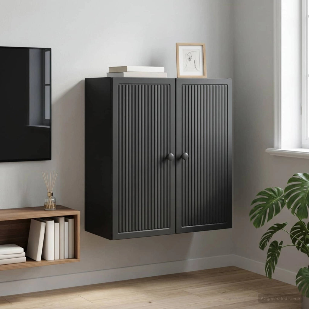Mobiletto a muro Nero 59 x 31 x 60 cm Legno ingegnerizzato 897896