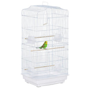 Gabbia per Uccelli Voliera Portatile con Vassoio ¨C zephmum ¨C Bianco 46.5x35.5x92cm