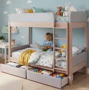 Letto a castello per bambini 90x200 cm grigio e naturale