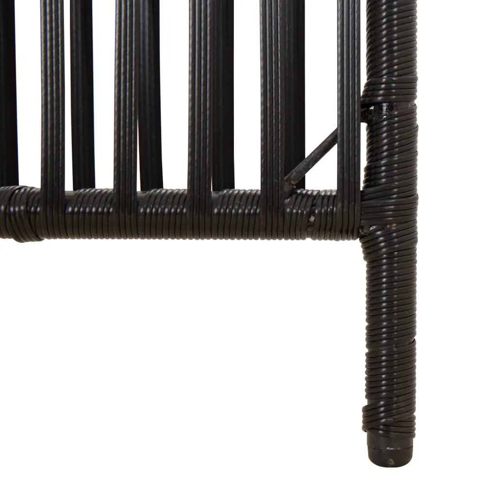 Divisorio per Ambienti | Divider per stanze | Paravento a 6 Pannelli Nero in Polyrattan