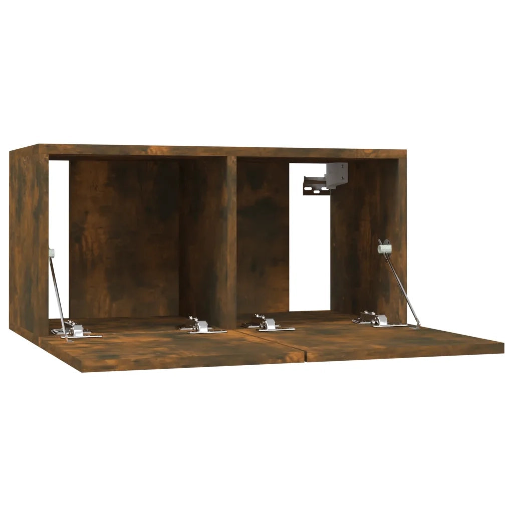 Mobili TV Parete 4 pz Rovere Fumo 60x30x30 cm Legno Multistrato